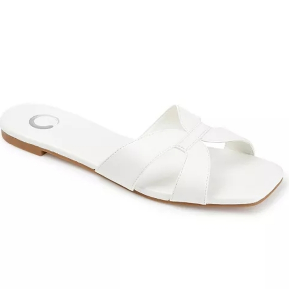 Journee Collection Shoes - Journee Collection Taleesa Slide Sandals White -10